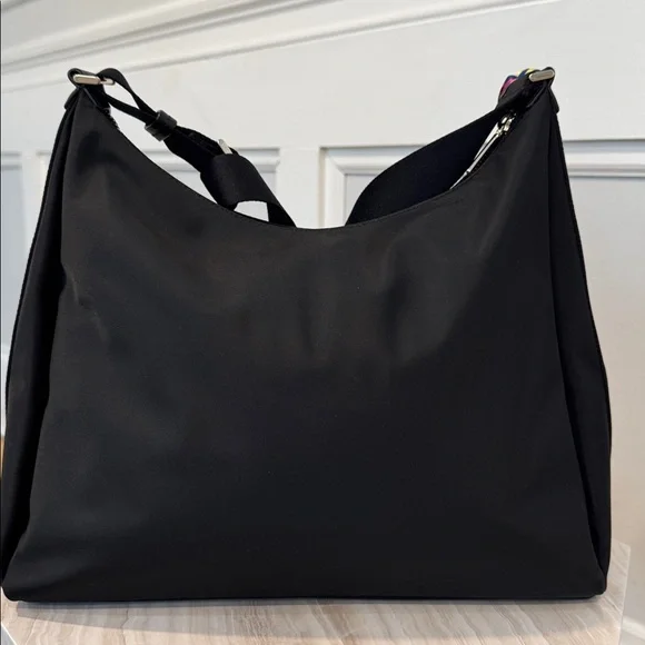 Kate Spade Carter Logo Large Black Nylon Hobo Crossbody - Picture 9 of 17